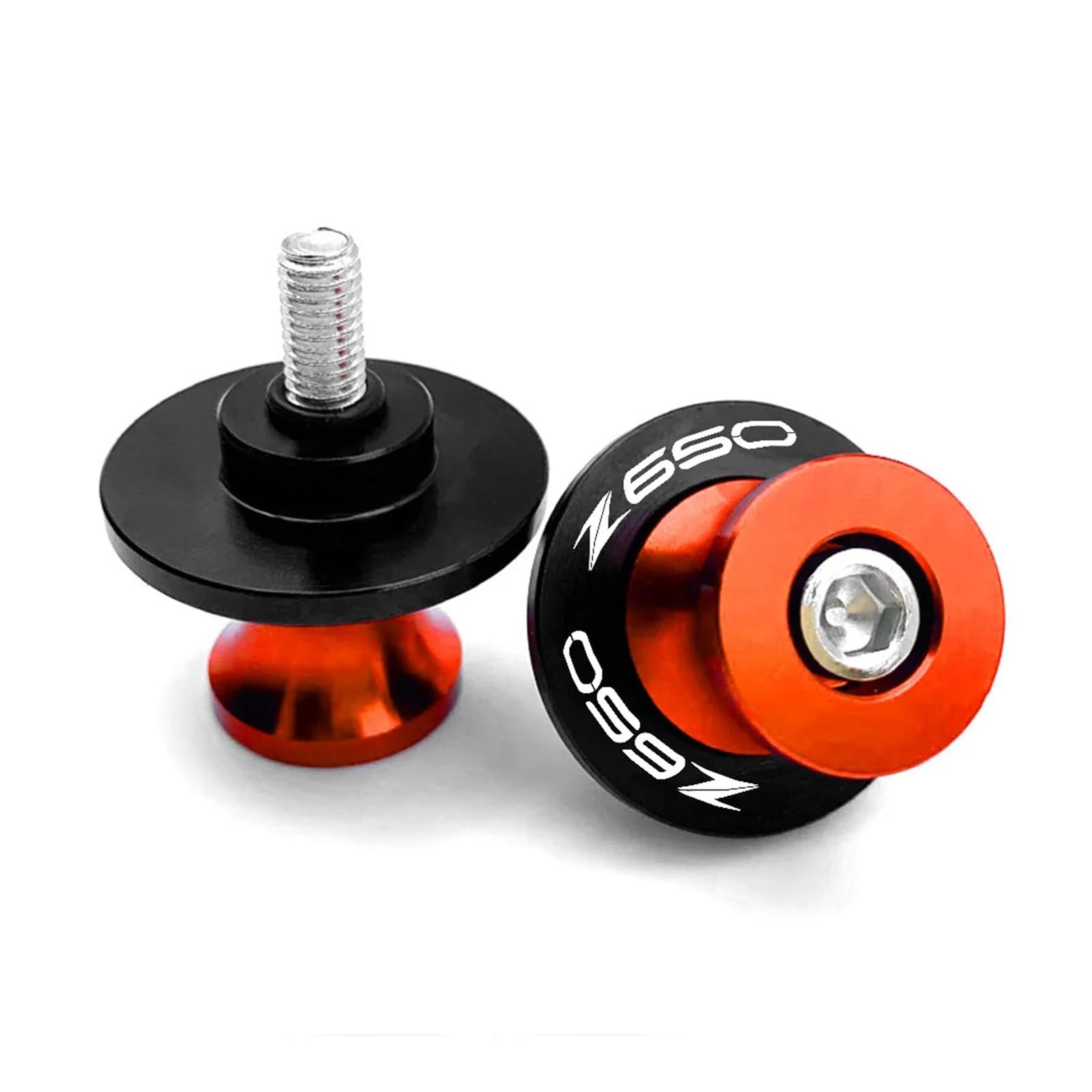 Motorcycle Paddock Stand Spool Sliders for Z650 2017-2024 Motorcycle M8 CNC Aluminum Swingarm Spools Slider Stand Screws(L)