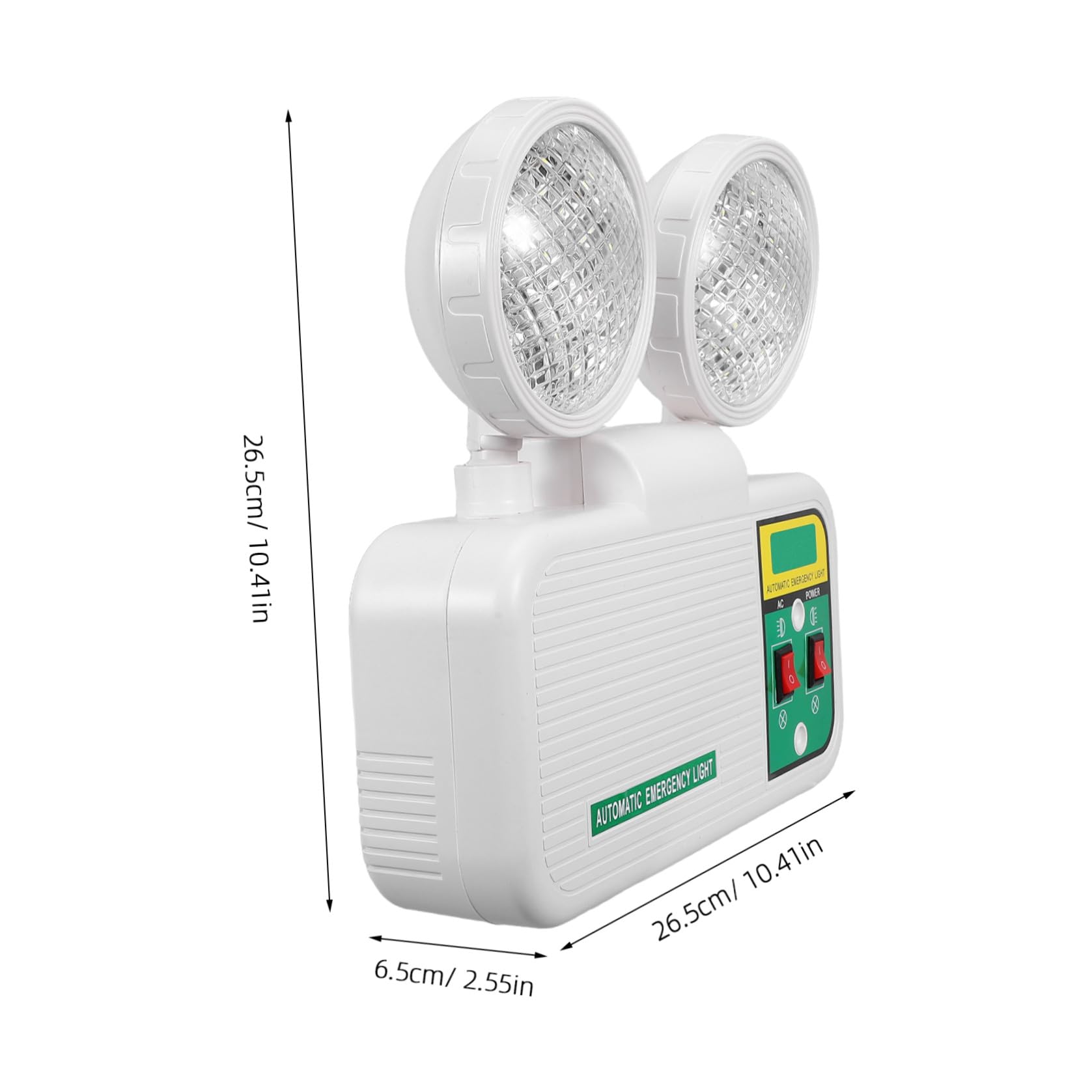Luce di Emergenza LED a Doppia Testa da Parete Bianca | Corpo in Plastica, per Corridoi e Corridoi Aziendali, Luce Non Abbagliante Resistente Agli Urti