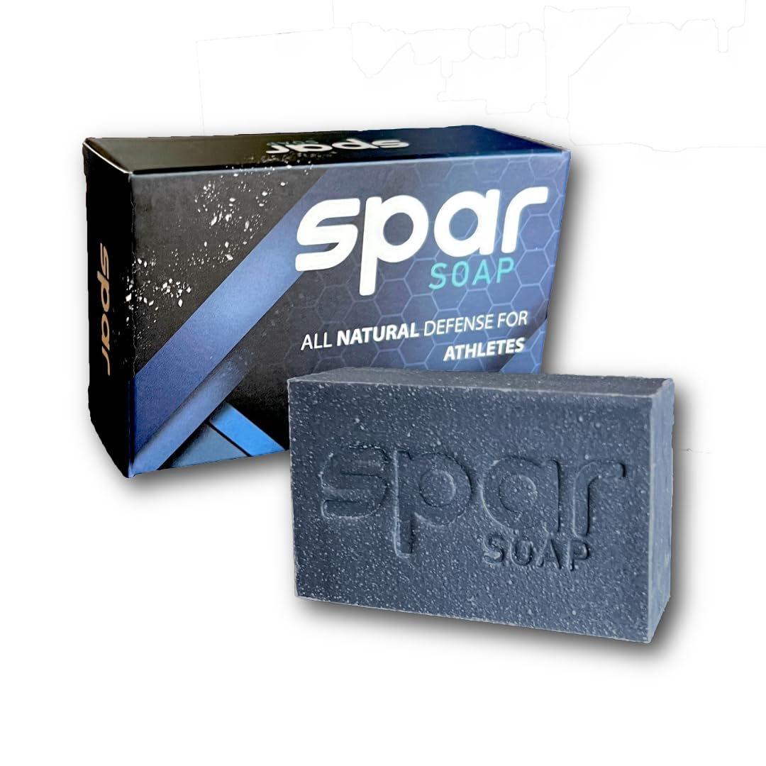 Spar Soap Original Bar (4 Ounce), Activated Charcoal Tea Tree, Antifungal Properties, For BJJ, MMA, Wrestlers, Grapplers, Men/Women, USA Made Body