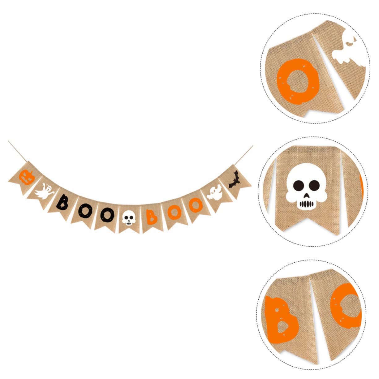 TOPBATHY 4 Stück Boo-Banner Dekorative Wimpelkette Halloween-Party-anhänger Halloween-Mantel Türanhänger Halloween Hängende Banner Halloween-Party-Banner Halloween-Party- Sackleinen