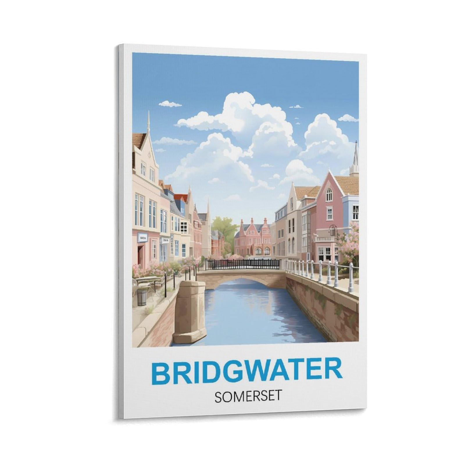 CEYHNO Bridgwater Somerset Vintage Travel Poster 08x12inch(20x30cm) Canvas Art Poster And Wall Art Picture Print Modern Family Bedroom Decor