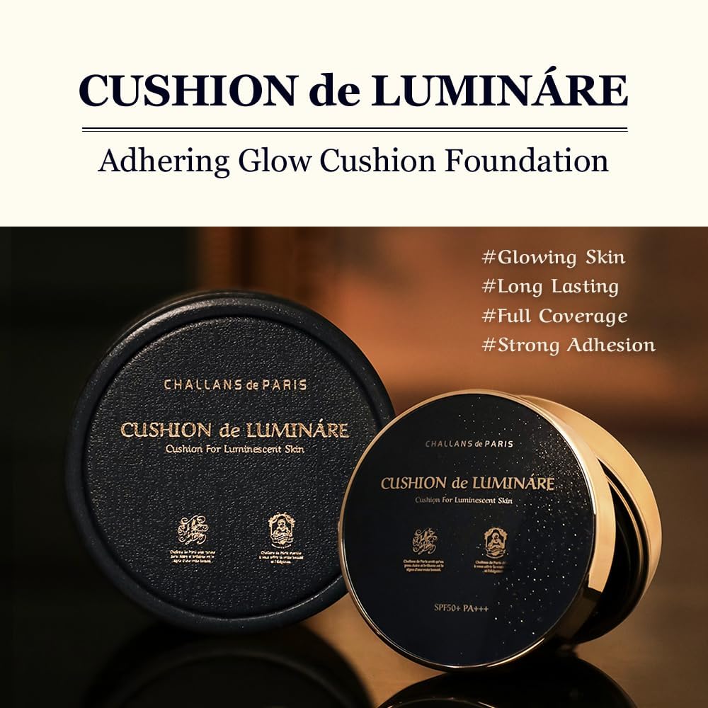 [Paris] Cushion De Lumináre Ex - 23 Beige Medio | Fondotinta Cushion con finitura radiante, copertura totale, lunga durata, formula premium, finitura morbida e luminosa, 15 g