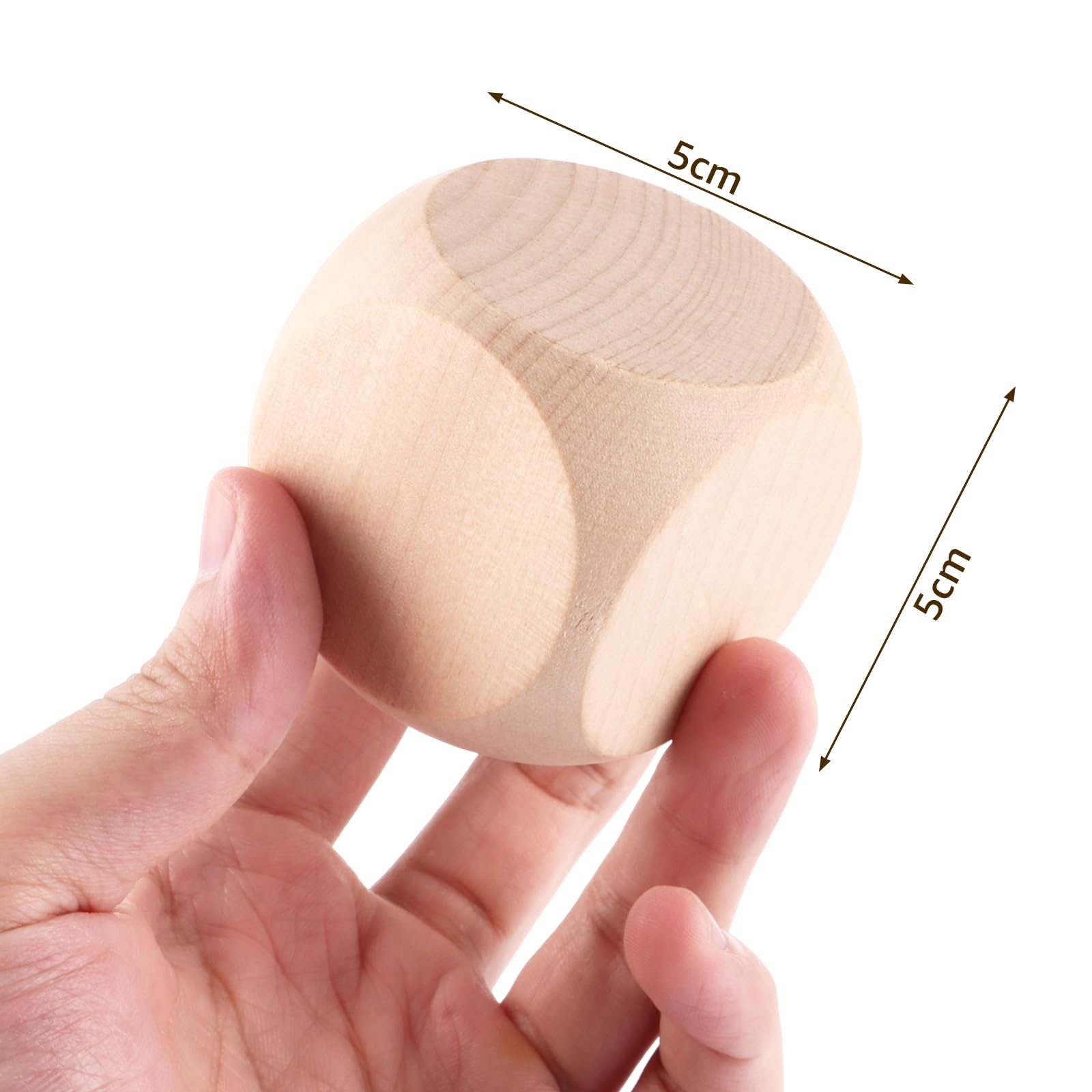 15 dados de madera de 50 mm, dados en blanco, para pintar y montar, para manualidades, juegos de mesa, accesorios de juego