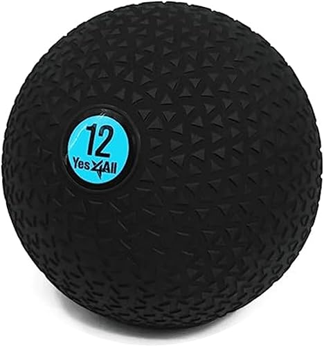 Yes4All Slam Ball, pelota sin rebote para ejercicio, entrenamiento cruzado y entrenamiento de fuerza central, 12 libras, triángulo negro