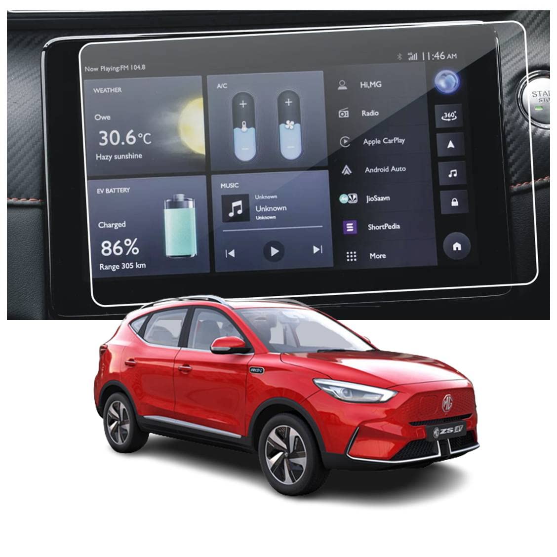 ARMOUR GUARDS Navigation System Touch Screen Guard Compatible with MG ZS EV 2022 FACELIFT (10.1 Inch) It's Flexible not a Glass [Transparent]-image-27