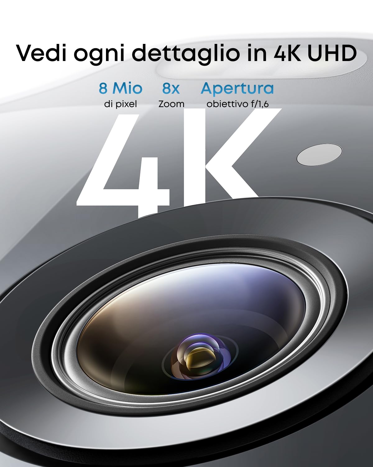 eufy SoloCam E42, Telecamera Wireless 4K & HomeBase 3(Confezione), Alimentazione a Energia Solare, Monitoraggio Movimenti AI, Luce Stroboscopica, Pan & Tilt, Riconoscimento Facciale, Fino a 16 TB