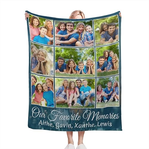 Manta de memoria personalizada, manta personalizada con imágenes familiares, nuestra manta de memoria favorita, manta familiar personalizada con