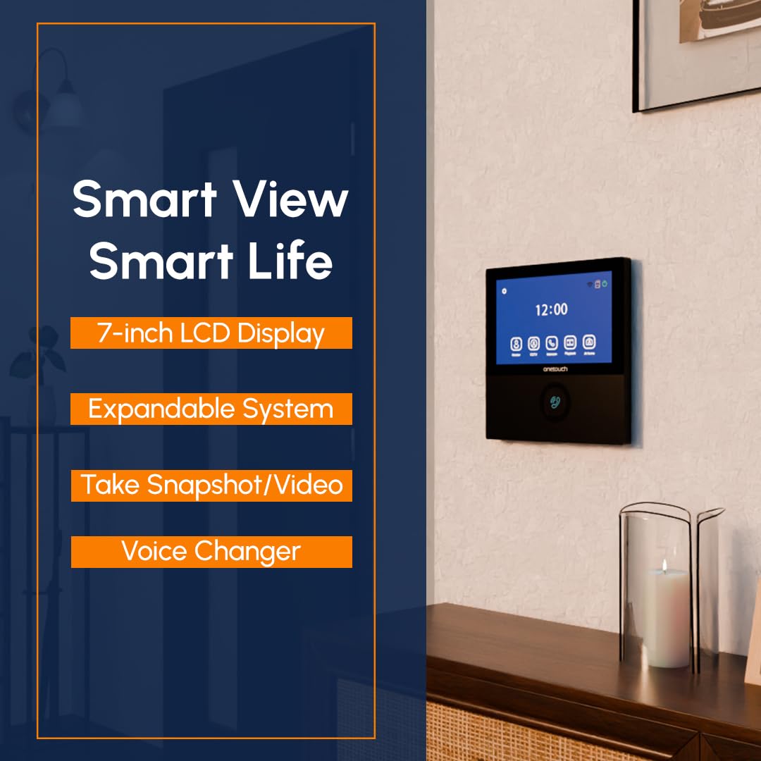 ONETOUCH BIS Certified Full HD Video Door Phone with 2-Channel DVR, SD Card Slot, Smart Lock & Sensor Integration, Voice Changer, AHD Camera Support, Smart Home Security, Black 2