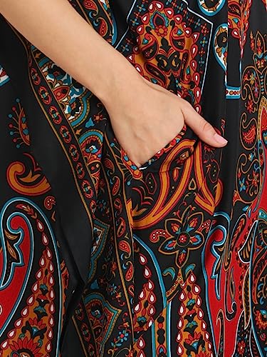 Miss Lavish London Ladies Kaftans Kimono Maxi Style Dresses Suiting Teens to Adult Women in Regular to Plus Size (102-Black, XL) - Thumbnail 6