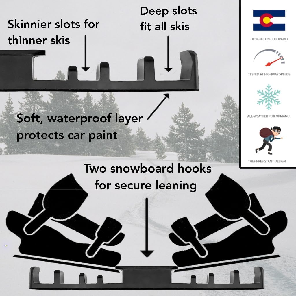SnoStrip by RigStrips | The Original Protective Magnetic Ski & Snowboard Holder for The Side of Your Vehicle for Paint and Gear Protection