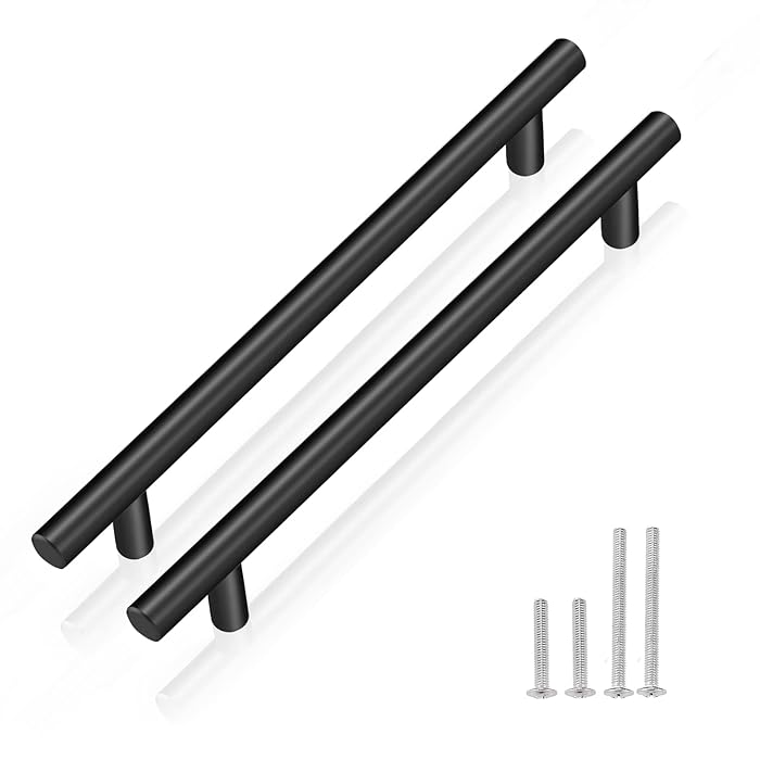 Buy PinLin 10 Pack Kitchen Door Handles 160mm Hole Centre Flat Black