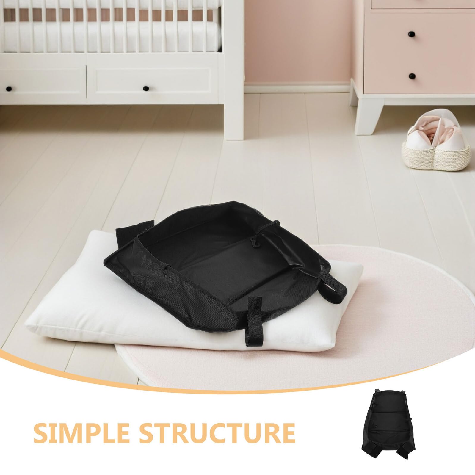 Borsa Organizer per Passeggini 2 Pezzi in Oxford Nero Vano Portaoggetti Sotto Passeggino, Cestino Portaoggetti Ampio e Leggero, Accessorio Pratico per Uscite