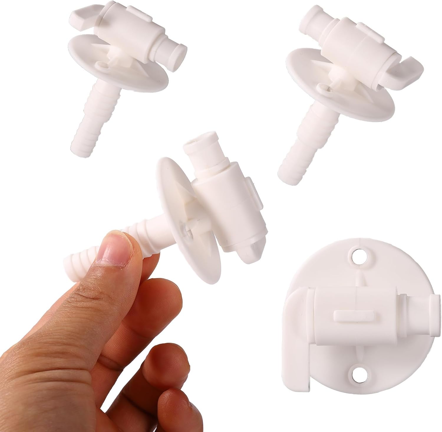 2 Pcs RV Water Tank Drain Valves(Fit 3/4" or 1/2" Vinyl Tubing), Camper Fresh Water Tank Drain Valve Replacement for Campers Travel Trailers, Part Accessories Compatible With Camco 22223(White)