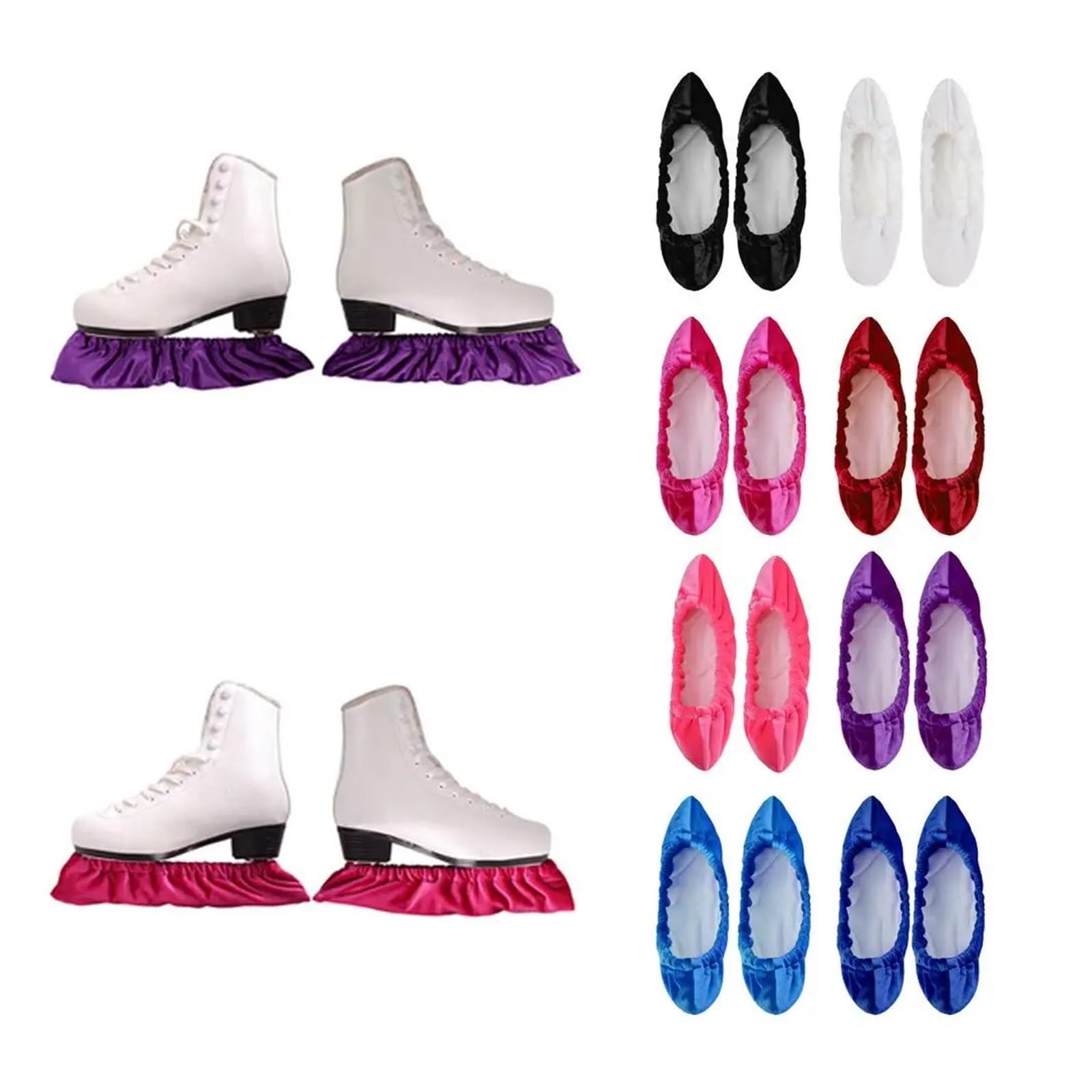 Nakładki na buty do łyżwiarstwa figurowego Osłony zapobiegające wyciekom Zmywalne nakładki frotte dla młodzieży i dorosłych(Purple XL)