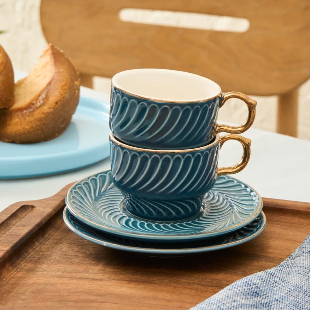 KARACA Olympian Lot de 6 tasses à café Bleu 90 ml