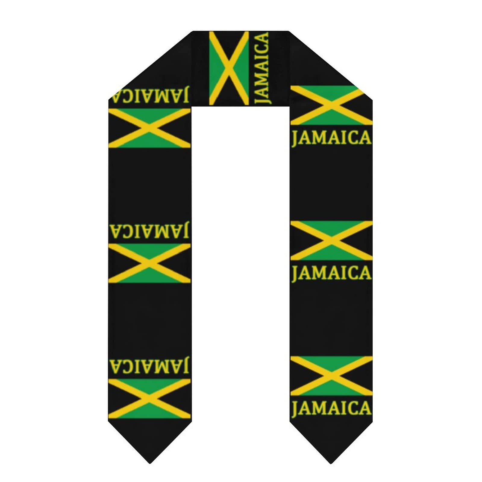 Jamaican Flag Graduation Stole Print Shawl Sash Honor Stole for Men Women Graduation Gifts