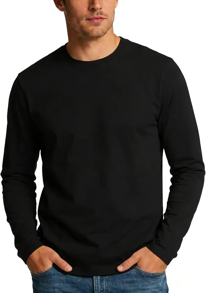 Adult Crew Neck Long Sleeve Men T-Shirt