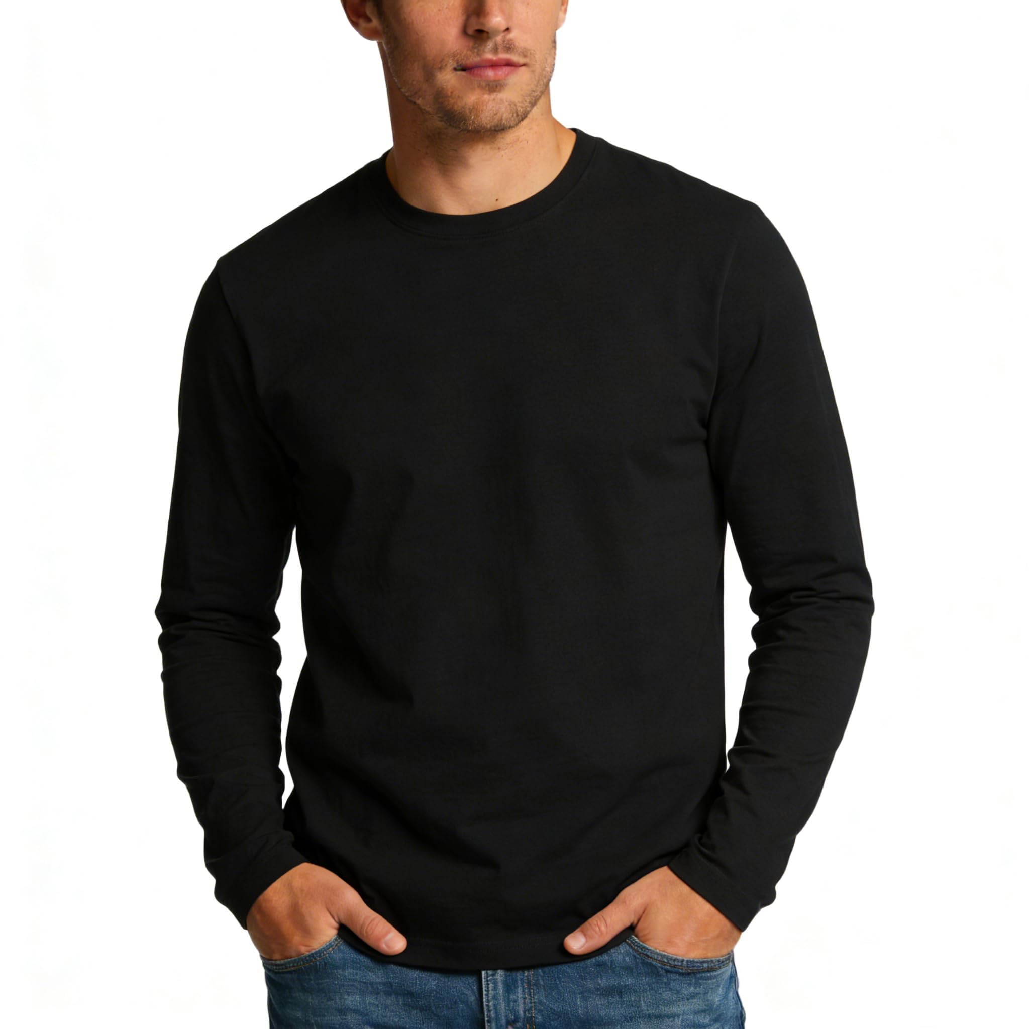 Adult Crew Neck Long Sleeve Men T-Shirt
