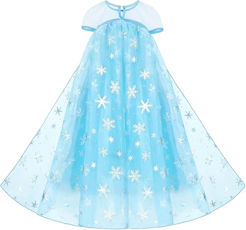 Miniatura 3 de Vestidos de princesa para niñas, vestido de princesa azul para niñas pequeñas con accesorios para fiesta de Halloween, cosplay