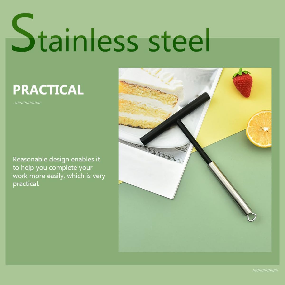 2 Sets Stainless Steel Crepe Tools Pancake Cooking Utensils with Spatula and Butter Spreader for Home Crepe and Cake Making