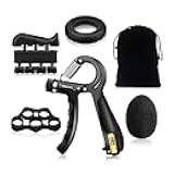 Hand Grip Strengthener, Forearm Exerciser Kit 5 Pack, Strength Training Equipment, Adjustable Resistance, Hand Strengthening Devices, Finger Stretcher, Grip Ring&Ball, Grip Master