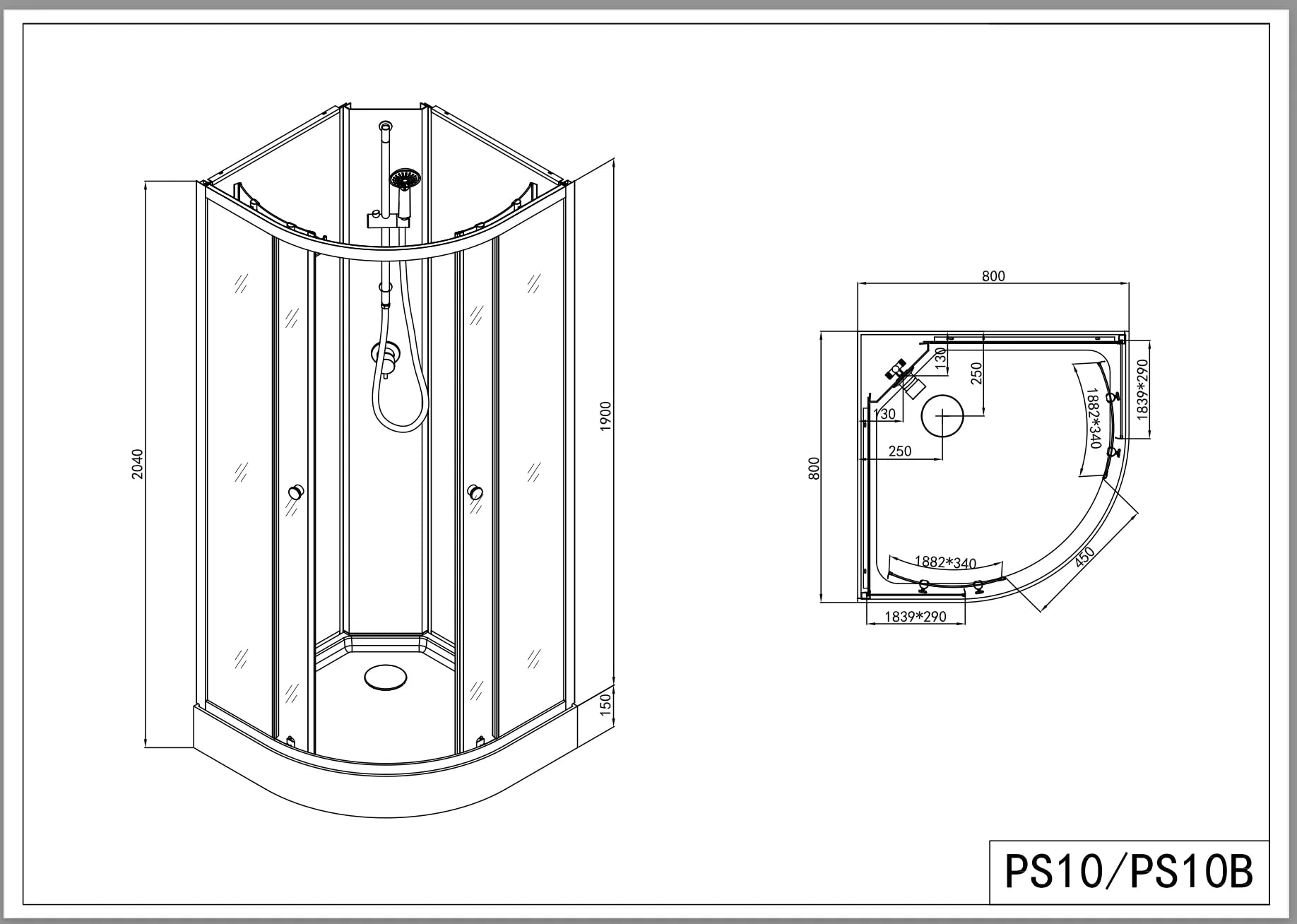 Box doccia angolo completo Idea 80x80