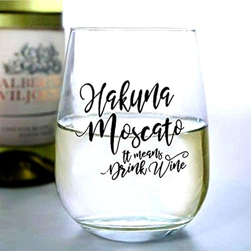 BARCONIC Hakuna Moscato - Copa de vino sin tallo (17 onzas)
