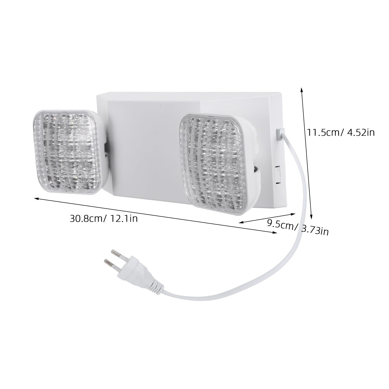 IMIKEYA Luz de emergencia LED: Iluminación de emergencia LED con doble cabezal ajustable - Luminaria de salida de pared para oficinas y negocios con enchufe europeo