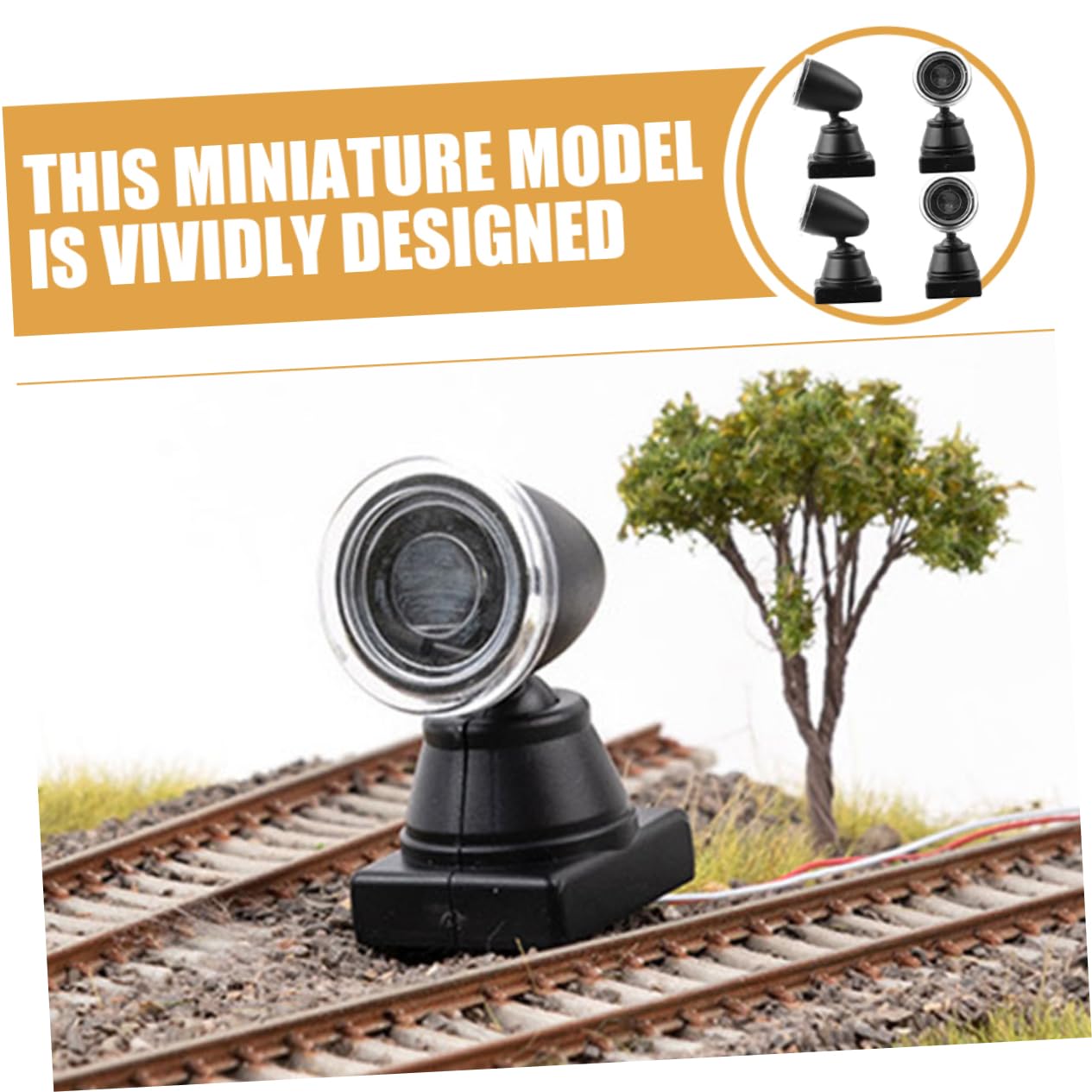 OHPHCALL Miniature Signal Light Set for DIY Scene Sand Table Train Layout Railroad Model 4pcs Doll House Decor