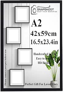 2 Pack 16x24 Oak Wood Frames, Solid Wood Poster Frame For Wall Art, Landscape Portrait Display Home Office Decor Beige
