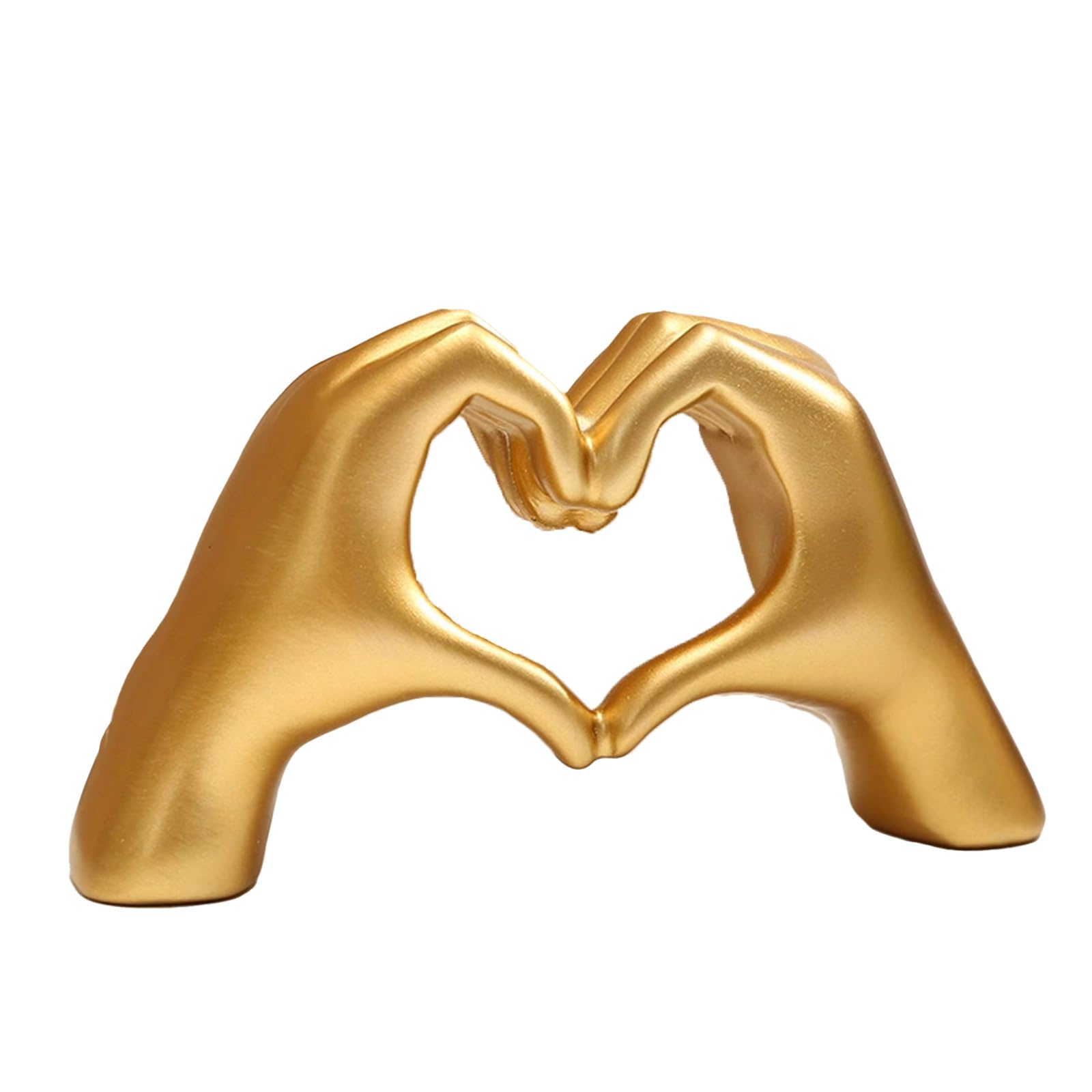 Vernerth Gold Ornaments for the Home – Hand Love Gesture Sculpture 13x7.5cm, Heart Hands Statue, Elegant Resin Decor, Gold Ornaments Modern Wedding Ornaments for Living Room & Desk Display