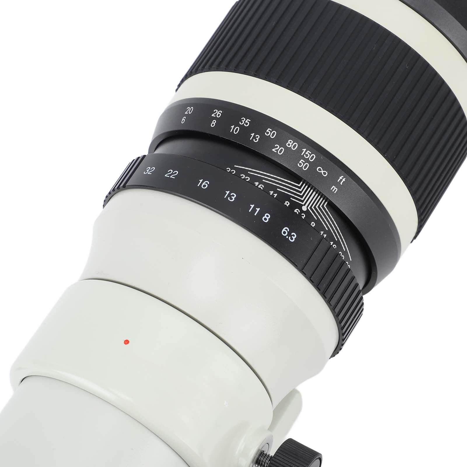 Lente Teleobjetivo de Enfoque Fijo F6.3 de 500 Mm - Lente Teleobjetivo de Enfoque Manual Adaptador de Montaje T2 Z - Compatible con Cámaras sin EspejoZ (Blanco)