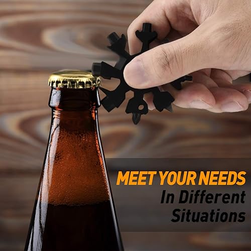 Miniatura 5 de Regalos de calcetines para hombres, multiherramienta 18 en 1 de copo de nieve, regalos de cumpleaños de Navidad para hombres, papá, marido, él,