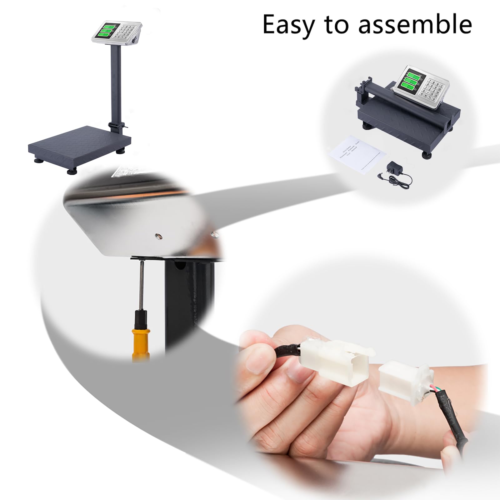 TUFFIOM 661lbs Peso Báscula electrónica de plataforma, Piso Digital Heavy Duty Plegable, Acero Inoxidable Pantalla LCD de alta definición, perfecto para equipaje envío por correo Precio del paquete
