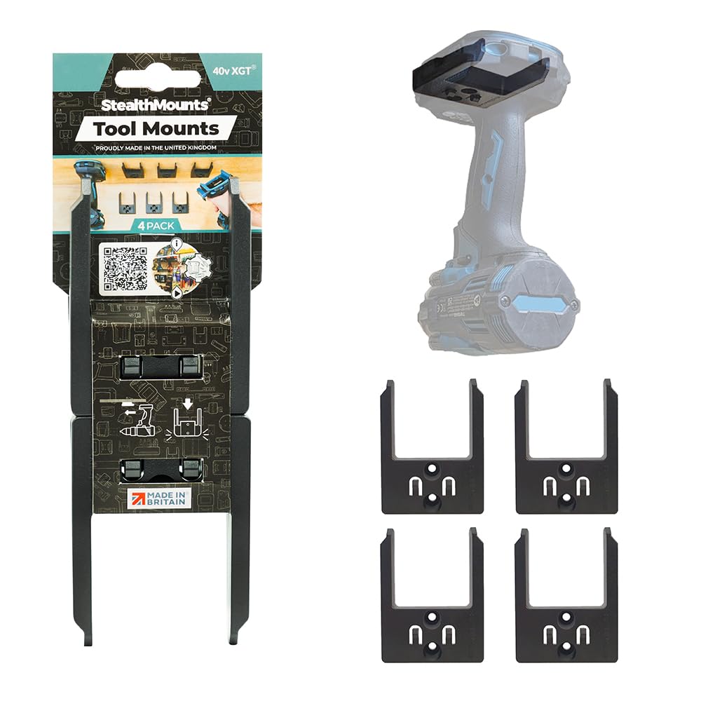StealthMounts Organiseurs d'outils pour Makita 40v | Support de Rangement sans Fil pour Outils Makita 40v | Lot de 4 | Organisateurs d'outils Noir pour Makita 40v