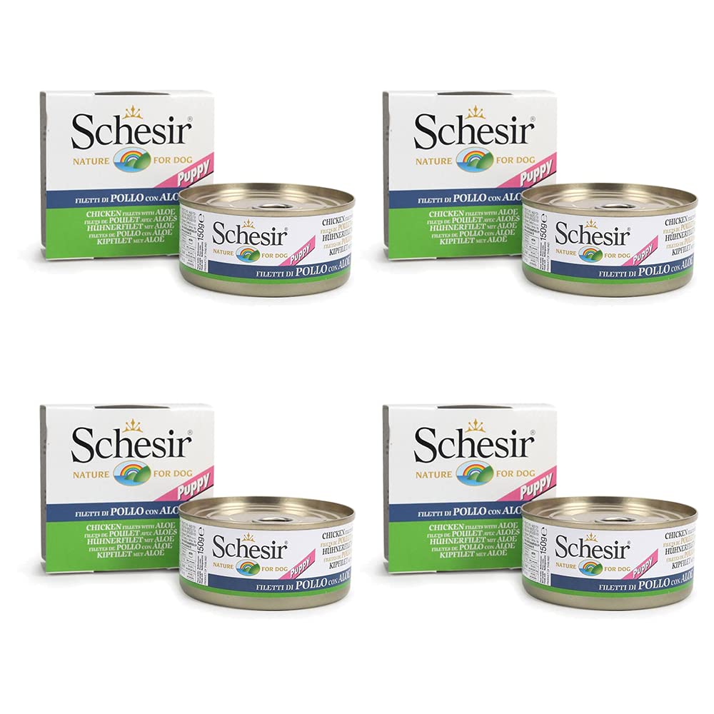 Schesir 49% Chicken Fillet with Aloe in Jelly Canned Wet Puppy Food- 150g Each - Pack of 4 (B0992MTPBF) Amazon Price History, Amazon Price Tracker
