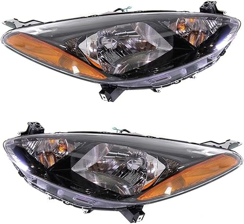 RAREELECTRICAL Nuevo par de faros halógenos compatibles con Mazda 2 Sport Hatchback 4 puertas 1.5L 2011 2012 2013 2014 por número de pieza
