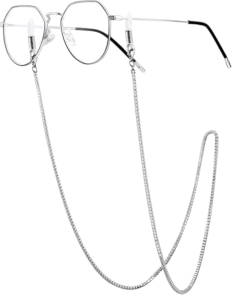 ♪473❤️ ハート ガラスストーン ジルコニア マスクチェーン メガネ