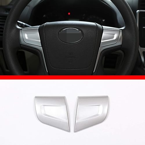 ABS cromo coche volante botón marco etiqueta 2PS para Toyota Land Cruiser Prado FJ150 150 2018 auto accesorios