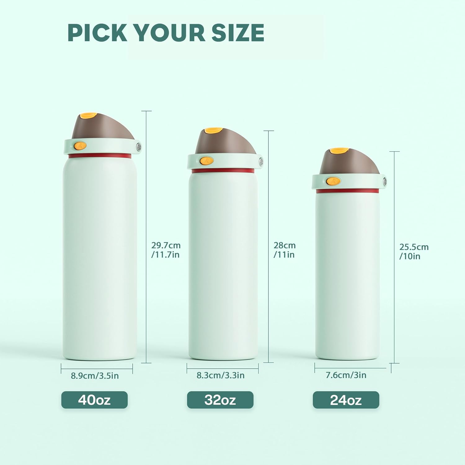 POWCAN 24 oz Travel Water Bottle: 2-in-1 Push-Button Spout & Quick-Flip Straw, Leakproof, Cold 24Hrs, Fits Car Cup Holder, Stainless Steel Sports Cup for School, Travel, Gym, Outdoor Gift (Clay Bay) - Image 8