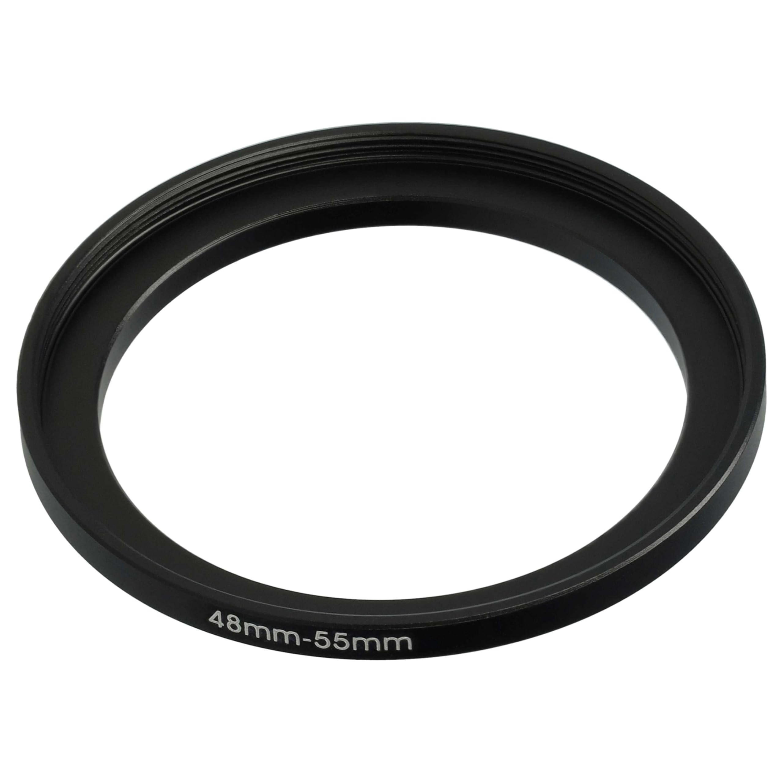 vhbw Bague d'adaptation de Filtre Step-Up de 48 mm vers 55 mm pour Objectif d'appareil Photo - Adaptateur, métal, Noir