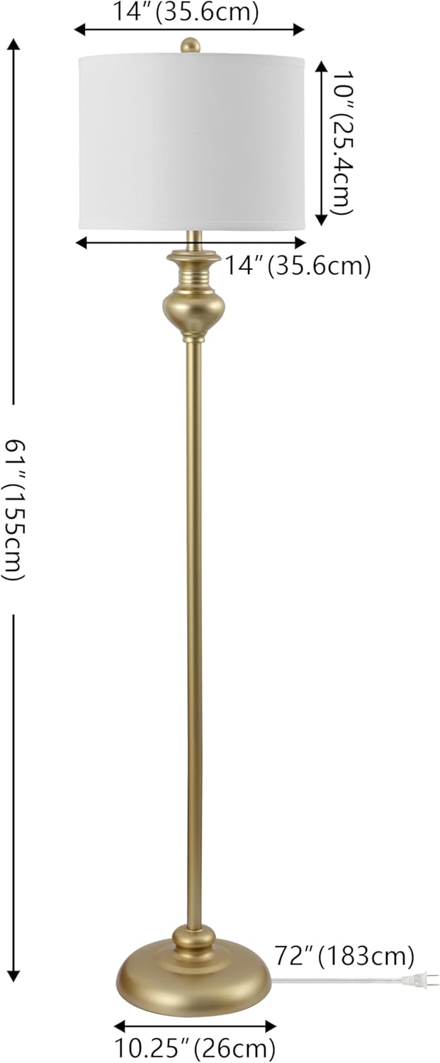 SAFAVIEH Lighting Collection Erlan Contemporary Gold 61-inch Standing Floor Lamp (LED Bulb Included)