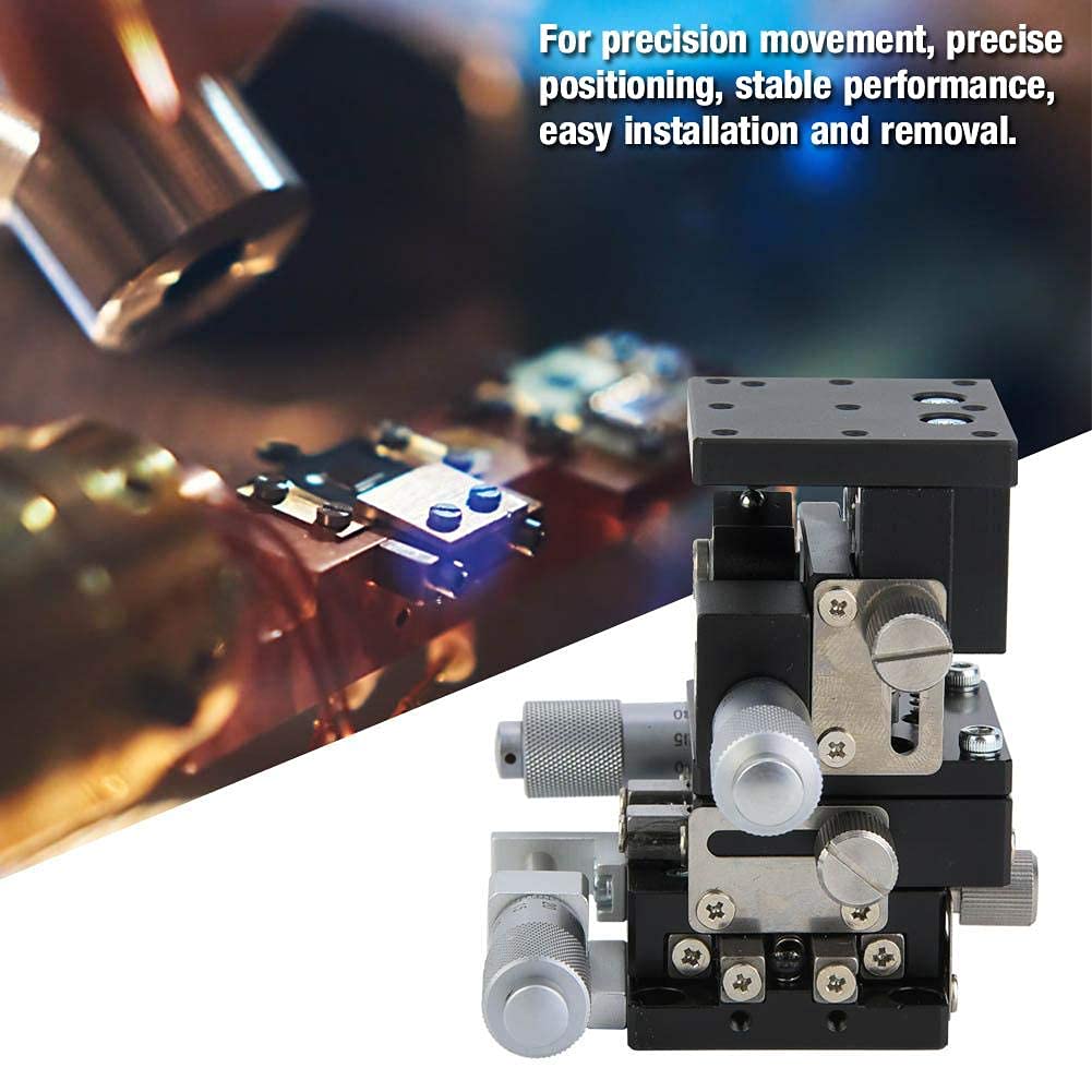 XYZ-Achsen-Präzisions-Lineartisch, 40x40mm LD40-LM 3-Achsen-Trimmplattformlager-Tuning-Plattform-Schiebetisch für optische Instrumente und Geräte Lineartisch manuelle Verschiebung,Trimmplattform