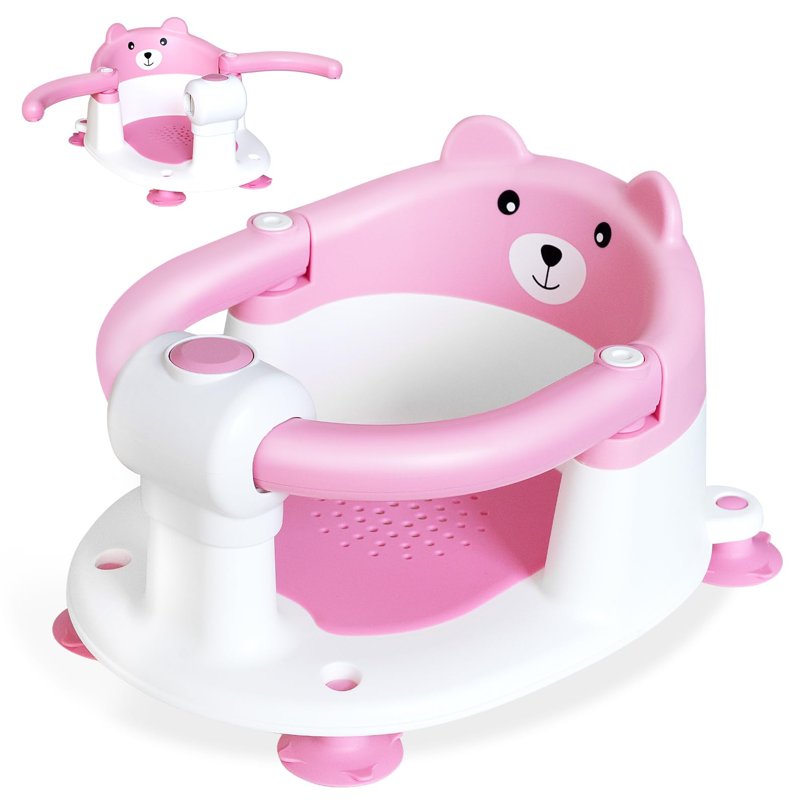 Baby Bath Seat for Babies 6 Months Plus, Toddler Bath Seats for Infant & Newborn, Baby Sit Up Chair with 4 Non-Slip Suction Cups
