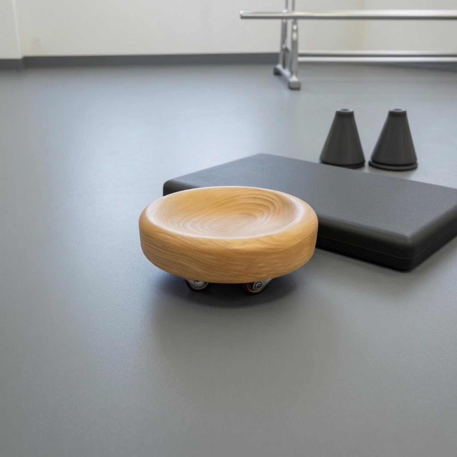 Pedana Scorrevole con Ruote Basso Profilo Balance Board in Legno Robusto Tavoletta Propriocettiva per Fisioterapisti