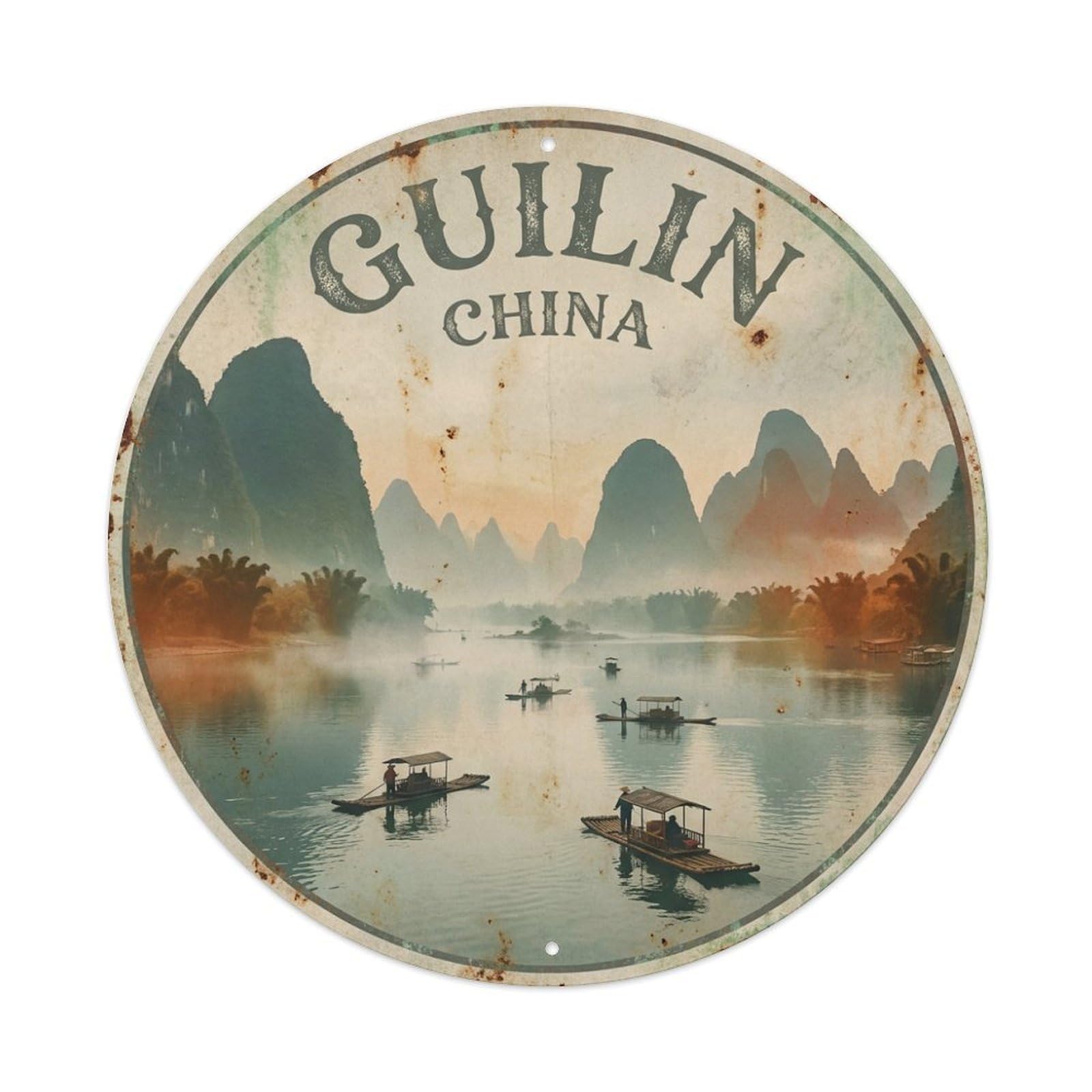 Travel Retro China Guilin Metal Tin Sign