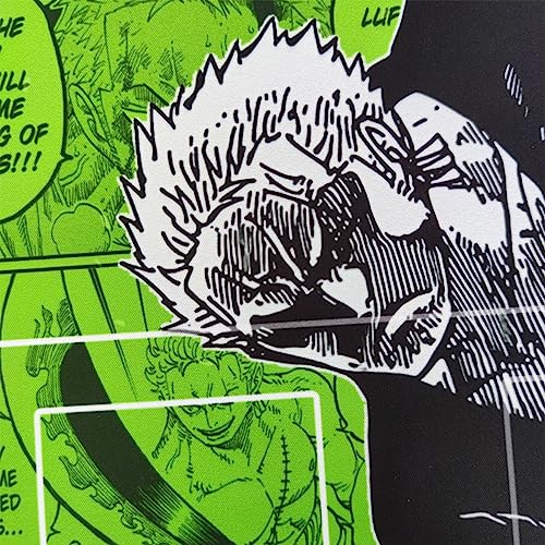 WAIFUWORLD SHOP One Piece Spielfeld Roronoa Zoro Holo Foil Spielmatte mit Zonen | Trading Card Game Holo Playmat kompatibel mit dem One Piece Trading Card Game | Kartenspielmatte im Roronoa Zoro Motiv