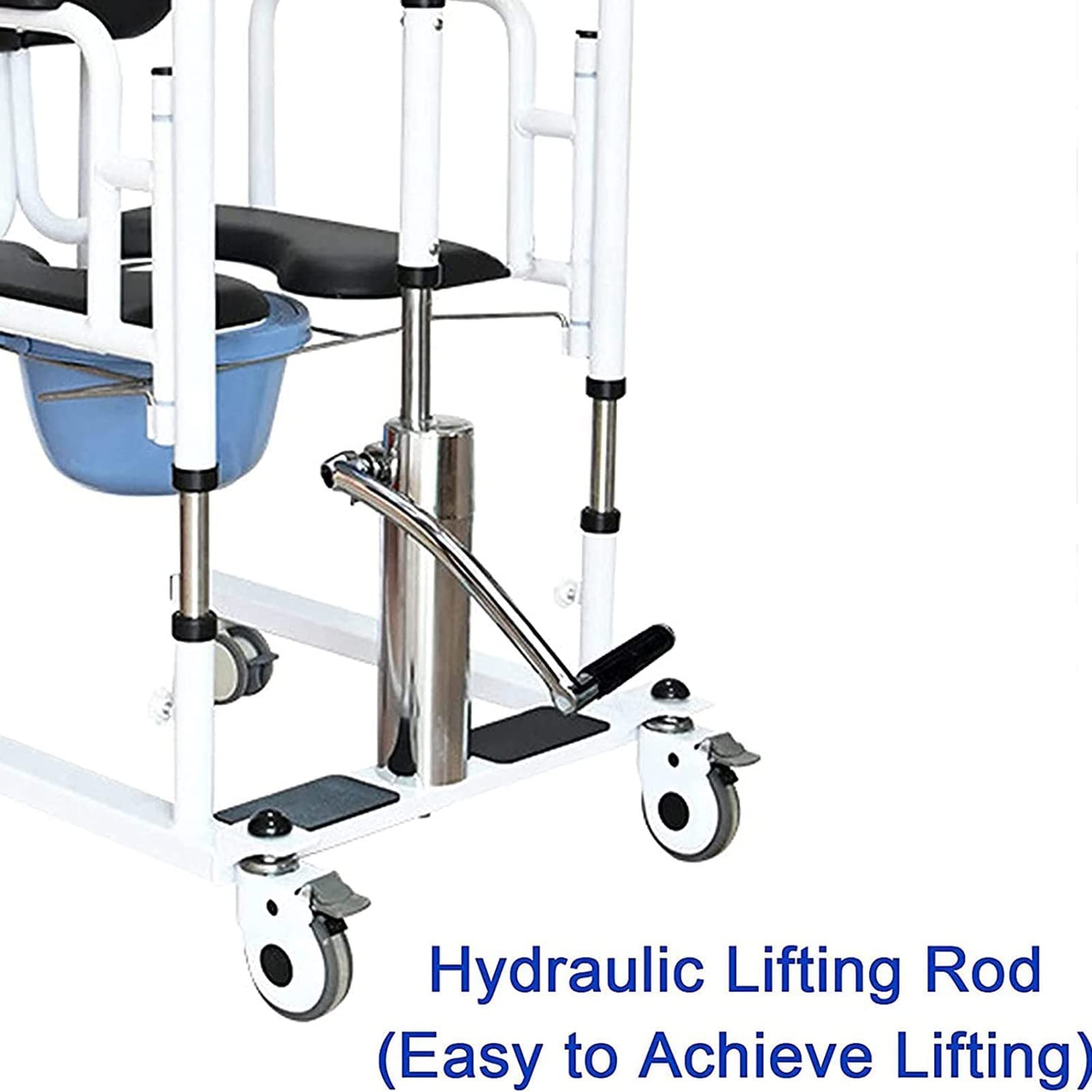 Hydrauliczny podnośnik pacjenta z dzielonym siedzeniem 180° i funkcją fotela prysznicowego do opieki domowej i wspomagania mobilności