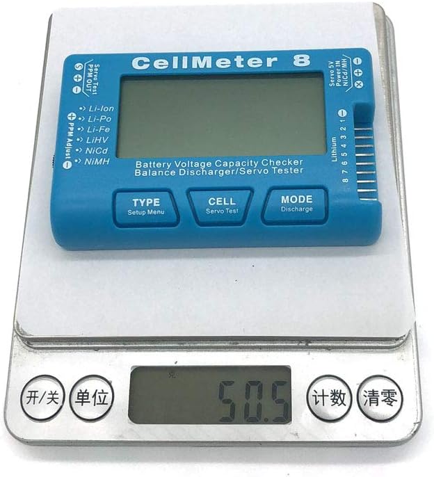 RC CellMeter 8 Digital 1S-8S Battery Capacity Checker Battery Voltage Tester LCD Backlight for LiPo Life Li-ion NiMH Nicd