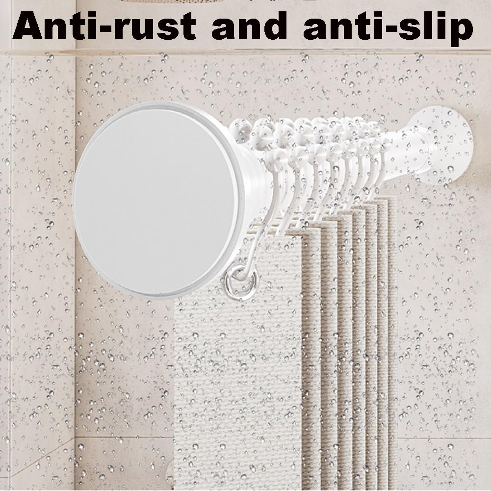 Verstellbare 40-500cm Gardinenstange Ohne Bohren,Teleskopstange Vorhang Ausziehbar Vorhangstange Klemmstange Duschvorhangstange Spannstange Badezimmer Schlafzimmer Mit Kartenfach(Silver,260-350cm)